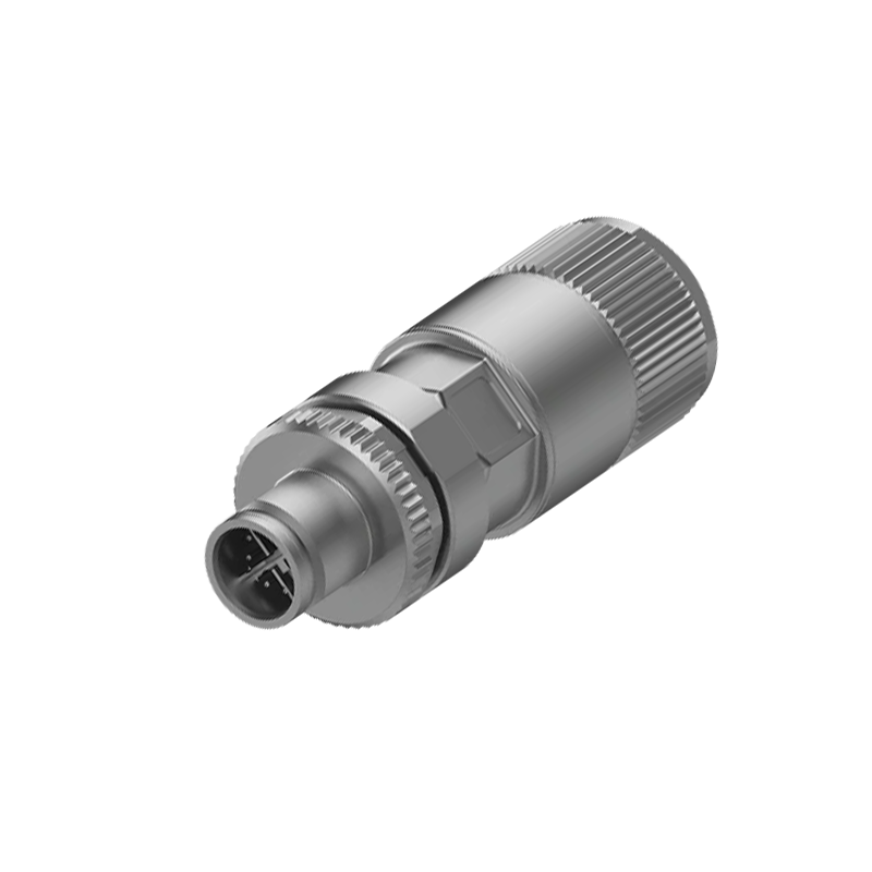 M12 8 Pin X Code Seyyar Erkek Metal Konnektör-M12P-X-8P