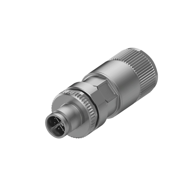 M12 8 Pin X Code Seyyar Erkek Metal Konnektör-M12P-X-8P