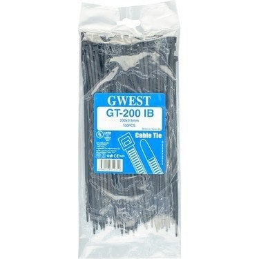 Gwest 200x3,6mm Siyah Kablo Bağı 100 Adet GT 200 IB
