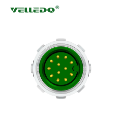 M12 12 Pin Erkek Düz 5 Mt. Kablolu Konnektör - Sensör Kablosu Velledq M12-M12T-5.0PVC/BK
