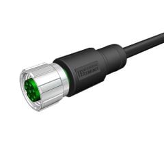 M12 8 Pin Dişi Düz 10 Mt. Kablolu Konnektör - Sensör Kablosu Velledq M12-F08T-10.0PVC/BK