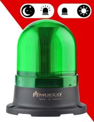 5 Mod Buzzer Sensörlü Tepe Lambası 85-260V AC/DC - SNT-925-B-ND Yeşil