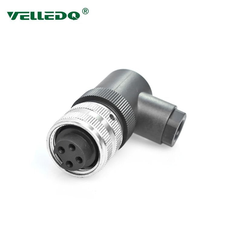 7/8 4 Pin 90°Açılı Dişi Konnektör 7/8-F04S Velledq