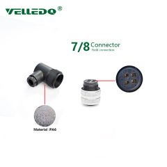 7/8 4 Pin 90°  Açılı Dişi Konnektör 7/8-F04S Velledq