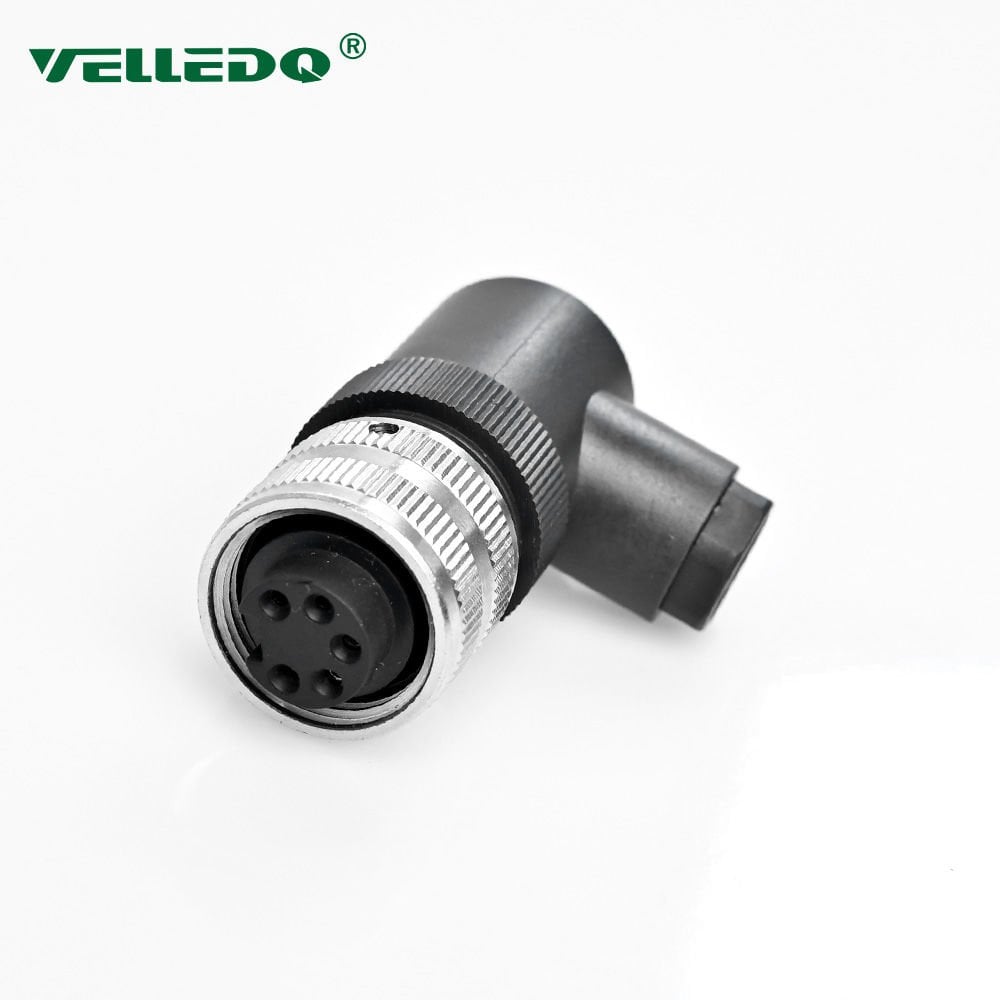 7/8 5 Pin 90°Açılı Dişi Konnektör 7/8-F05S Velledq