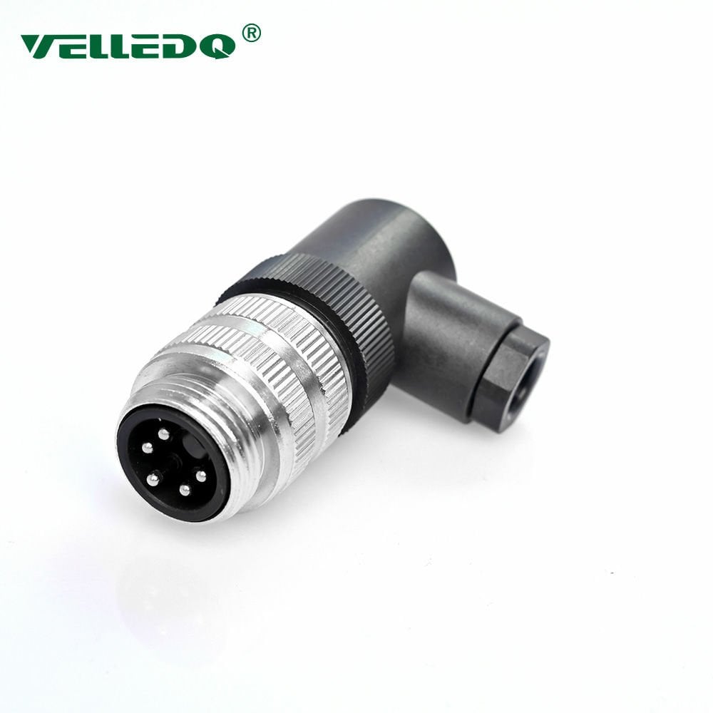 7/8 5 Pin 90° Açılı Erkek Konnektör 7/8-M05S Velledq