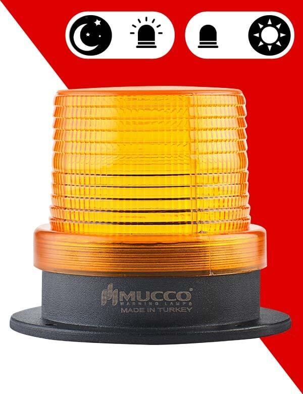 5 Mod Buzzer Sensörlü Tepe Lambası 12-24 AC/DC - SNT-115-B-ND Sarı