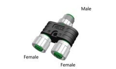 M12 Y Tip 5 Pin Erkek - 5 Pin Dişi Konnektör Y-M12-M05/2F05