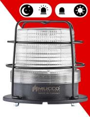 5 Mod Buzzer Sensörlü Kafesli Tepe Lambası 85-260V AC/DC - SNT-125-B-ND-KFS Beyaz