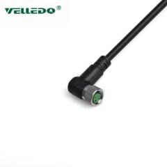 M8 3 PİN 90° Açılı 5 Metre Kablolu Konnektör M8-F03S-5.0PVC/BK
