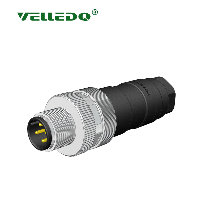 M12-M03T - M12 3 Pin Erkek Düz Konnektör - Velledq