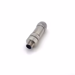 M8P-M03T - M8 3 Pin Erkek Düz Metal Konnektör - Velledq