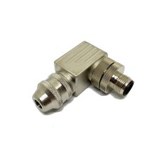 M12 4 Pin 90° Derece Erkek Metal Konnektör M12P-M04S