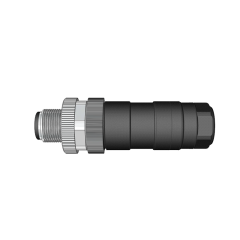 M12 D Code 4 Pin Erkek Düz Konnektör - Velledq M12-DM04T