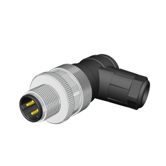 M12 D Code 4 Pin Erkek Açılı 90° Konnektör - Velledq M12-DM04S