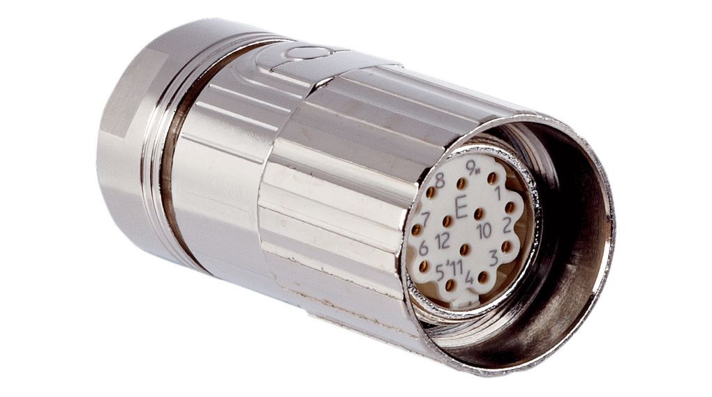 M23 12 Pin Seyyar Dişi Konnektör - M623-12A / M23-F12T Konnektör