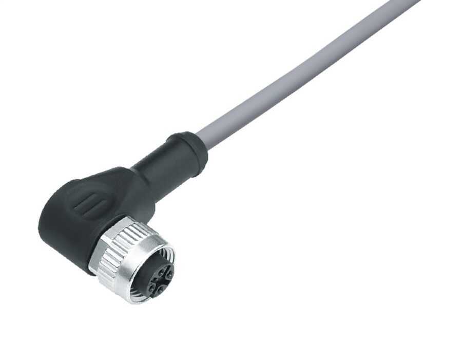 M12 4 Pinli 8mt. Dişi Açılı Kablolu Tip Konnektör 77 3434 0000 20004-0800
