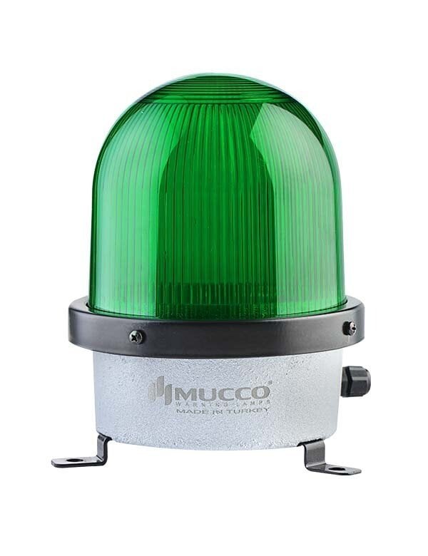 Buzzerlı Çakar Döküm Tepe Lambası 12-24V AC/DC SNT-D12513 Yeşil