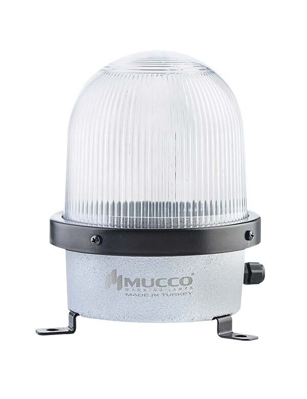 Buzzerlı Çakar Döküm Tepe Lambası 85-260V AC/DC SNT-D12522-B Beyaz