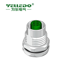 M12 Panel Tip 5 Pinli Dişi Konnektör Önden Somunlu FLH-M12-F05