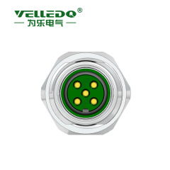 M12 Panel Tip 5 Pinli Dişi Konnektör Önden Somunlu FLH-M12-F05